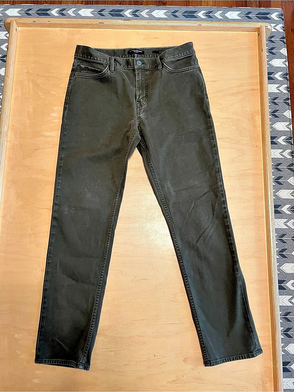 Banana Republic Traveler Skinny Coated Skinny Jeans in Green Waist 31
